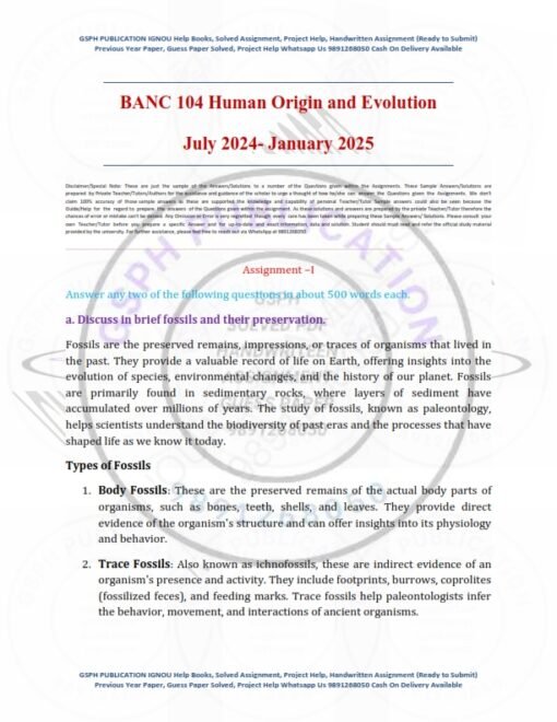 IGNOU BANC-104 Solved Assignment 2024-25 English Medium