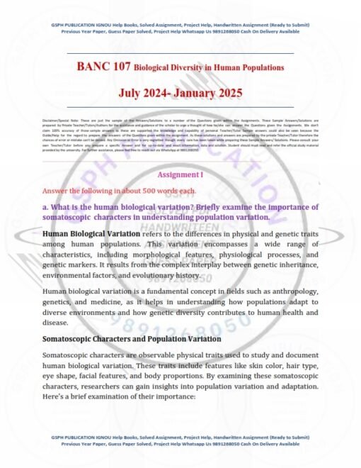 IGNOU BANC-107 Solved Assignment 2024-25 English Medium