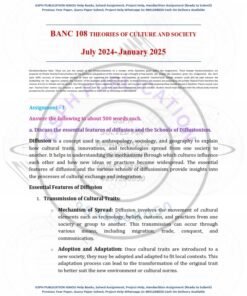 IGNOU BANC-108 Solved Assignment 2024-25 English Medium