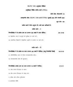 IGNOU BANC-110 Solved Assignment 2024-25 Hindi Medium 