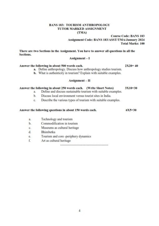 IGNOU BANS-183 Solved Assignment January 2024 English Medium