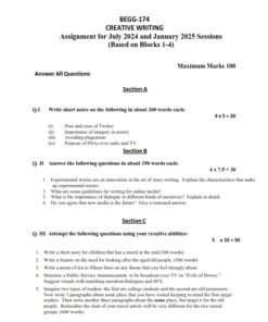 IGNOU BEGG-174 Solved Assignment 2024-25 English Medium