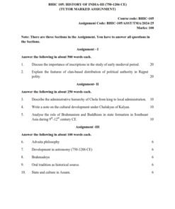 IGNOU BHIC-105 Solved Assignment 2024-25 English Medium