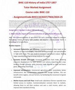 IGNOU BHIC-110 Solved Assignment 2024-25 English Medium