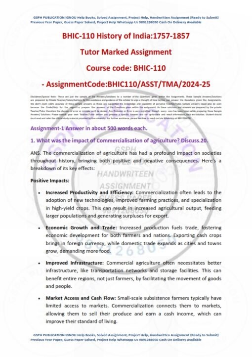 IGNOU BHIC-110 Solved Assignment 2024-25 English Medium