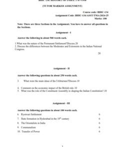 IGNOU BHIC-134 Solved Assignment 2024-25 English Medium