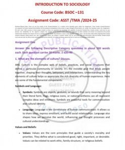 IGNOU BSOC-131 Solved Assignment 2024-25 English Medium