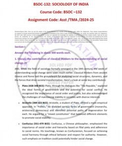 IGNOU BSOC-132 Solved Assignment 2024-25 English Medium