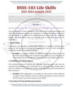 IGNOU BSSS-183 Solved Assignment 2024-25 English Medium