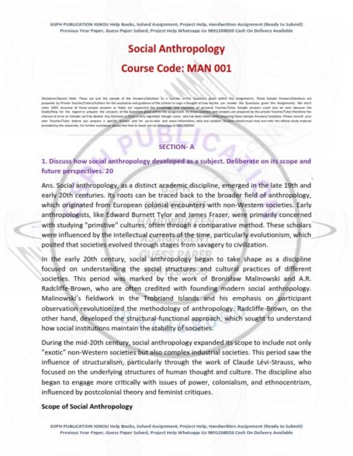 IGNOU MAN-001 Solved Assignment 2024-25 English Medium