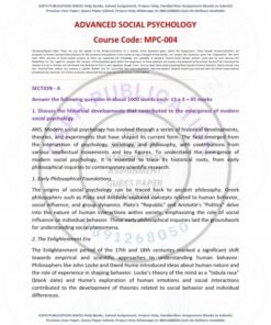 IGNOU MPC-004 Solved Assignment 2024-25 English Medium