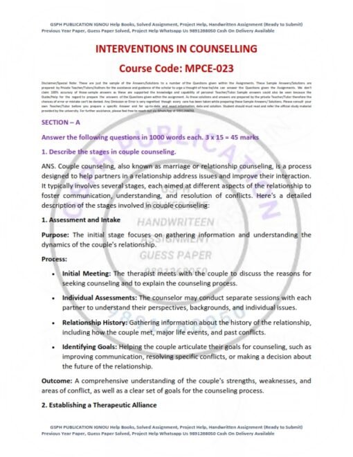 IGNOU MPCE-023 Solved Assignment 2024-25 English Medium