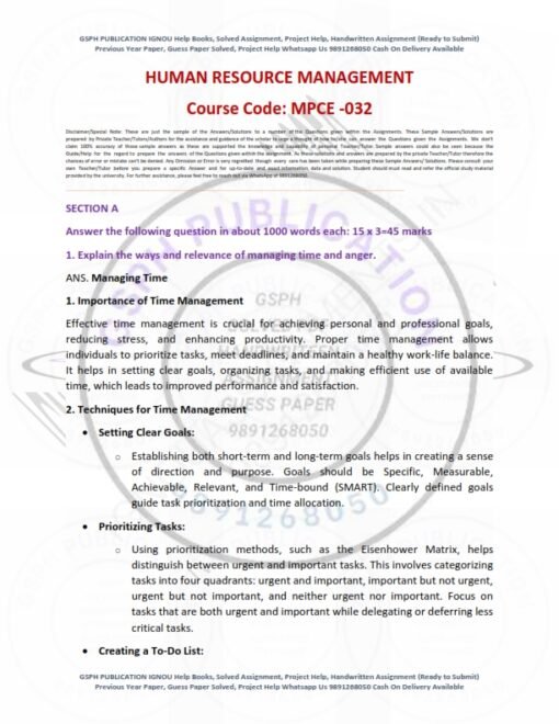 IGNOU MPCE-032 Solved Assignment 2024-25 English Medium