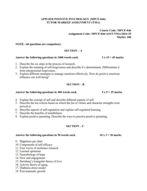 IGNOU MPCE-046 Solved Assignment 2024-25 English Medium