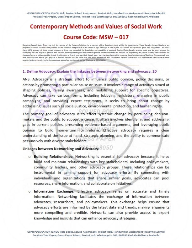 IGNOU MSW-017 Solved Assignment 2024-25 English Medium - IGNOU Solved ...