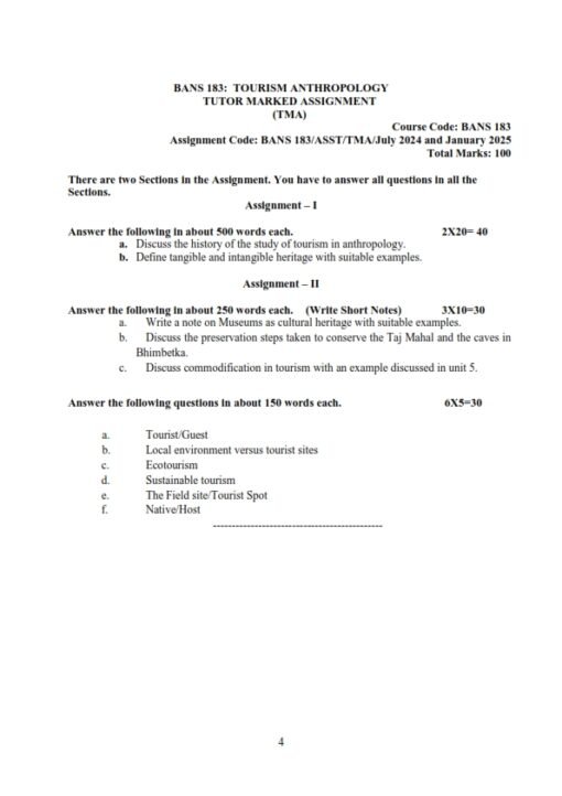 IGNOU BANS-183 Solved Assignment 2024-25 English Medium