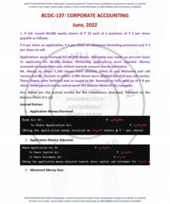 IGNOU BCOC-137 Previous Year Solved Question Paper ( June, 2022) English Medium