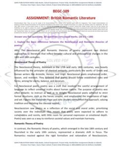 IGNOU BEGC-109 Solved Assignment 2024-25 English Medium