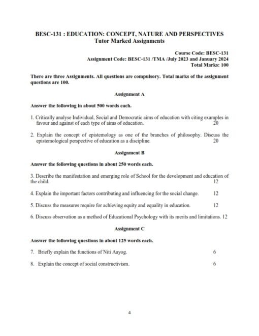 IGNOU BESC-131 Solved Assignment 2023-24 English Medium