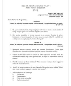 IGNOU MEC-105 Solved Assignment 2024-25 English Medium