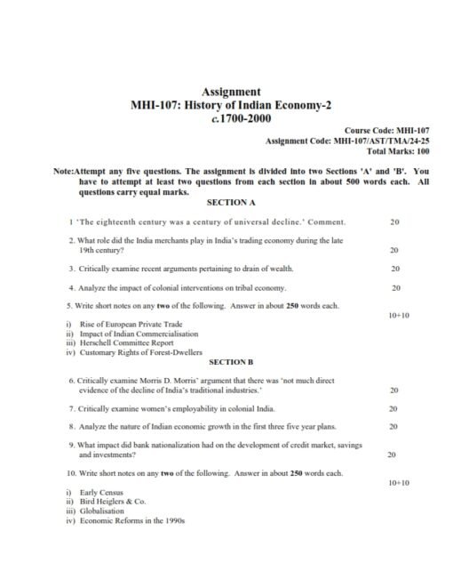 IGNOU MHI-107 Solved Assignment 2024-25 English Medium