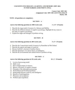 IGNOU MAPC First-Year Solved Assignment 2024-25 English Medium (MPC-1-2-3-4-5-6)