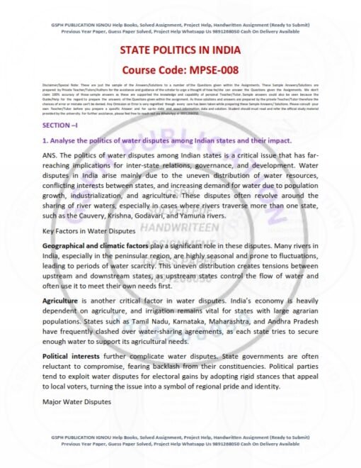 IGNOU MPSE-08 Solved Assignment 2024-25 English Medium