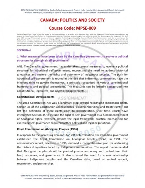 IGNOU MPSE-09 Solved Assignment 2024-25 English Medium