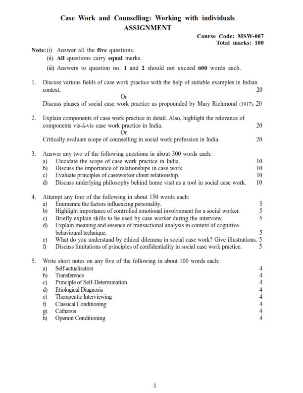 IGNOU MSW-07 Solved Assignment 2024-25 English Medium - IGNOU Solved ...