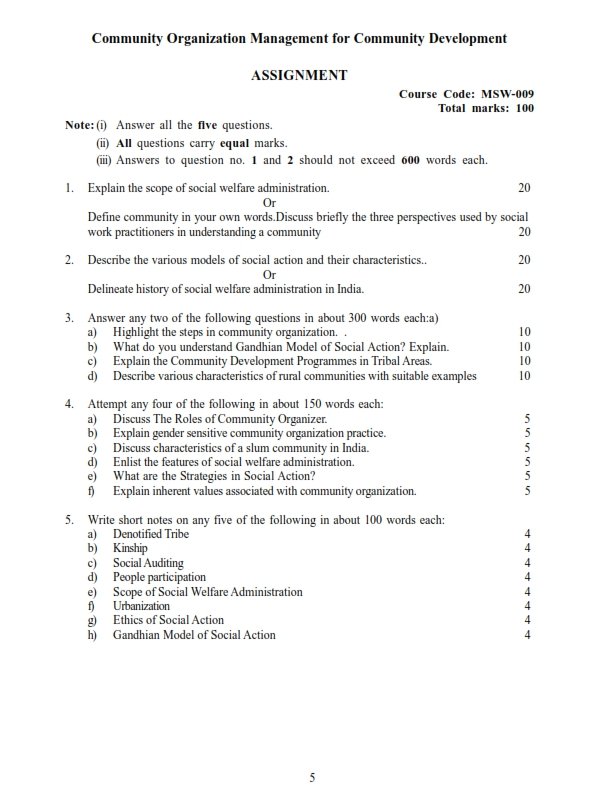 IGNOU MSW-09 Solved Assignment 2024-25 English Medium - IGNOU Solved ...