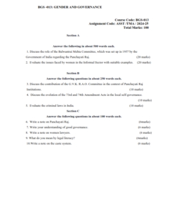 IGNOU BGS-013 Solved Assignment 2024-25 English Medium