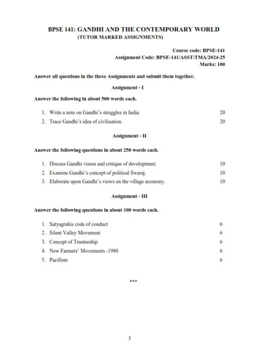 IGNOU BPSE-141 Solved Assignment 2024-25 English Medium