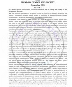 IGNOU MANE-04 Previous Year Solved Question Paper (Dec-2021) English Medium