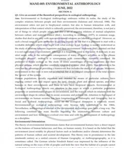 IGNOU MANE-05 Previous Year Solved Question Paper (June-2022) English Medium