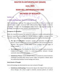 IGNOU MANI-001 Previous Year Solved Question Paper (June-2023) English Medium