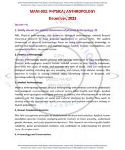 IGNOU MANI-002 Previous Year Solved Question Paper (Dec-2023) English Medium