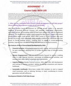 IGNOU MDV-105 Solved Assignment 2024-25 English Medium