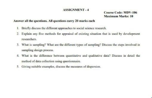 IGNOU MDV-106 Solved Assignment 2024-25 English Medium