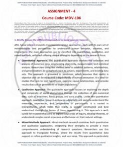 IGNOU MDV-106 Solved Assignment 2024-25 English Medium