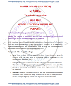 IGNOU MES-012 Previous Year Solved Question Paper (June 2023) English Medium