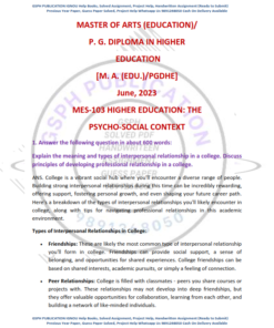 IGNOU MES-103 Previous Year Solved Question Paper (June 2023) English Medium