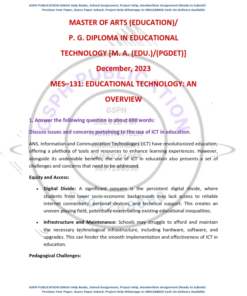 IGNOU MES-131 Previous Year Solved Question Paper (DEC 2023) English Medium