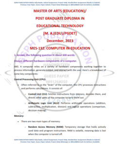 IGNOU MES-132 Previous Year Solved Question Paper (DEC 2023) English Medium