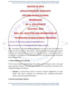 IGNOU MES-133 Previous Year Solved Question Paper (DEC 2023) English Medium