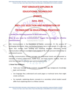 IGNOU MES-133 Previous Year Solved Question Paper (JUNE 2023) English Medium