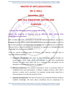 IGNOU MES-O12 Previous Year Solved Question Paper (DEC 2023) English Medium