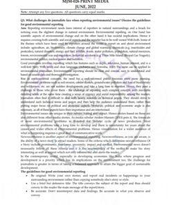IGNOU MJM-026 Previous Year Solved Question Paper (June-2022) English Medium