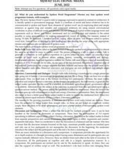 IGNOU MJM-027 Previous Year Solved Question Paper (June-2022) English Medium