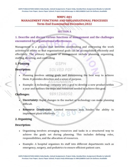 IGNOU MMPC-01 Previous Year Solved Question Paper (Dec-2021) English Medium
