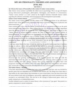IGNOU MPC-003 Previous Year Solved Question Paper (June-2022) English Medium